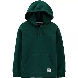 OshKosh B'gosh Active Kids Size 4/5 Thermal Henley Hoodie 2 Buttons VGUC